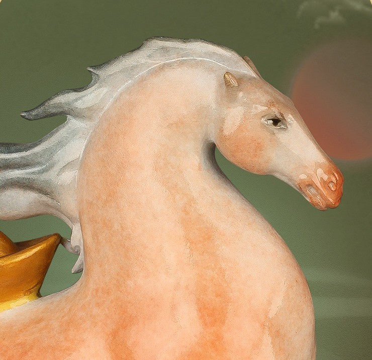 馬上有財 Enamel bronze horse